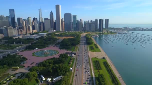 Havadan görüntüleri Downtown Chicago — Stok video