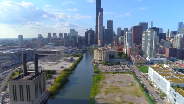 Центр Чикаго 4k — стоковое видео