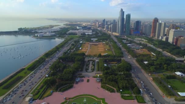 Chicago IL 4k distrito frente al lago — Vídeo de stock