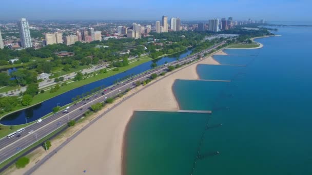 North Avenue Beach Chicago no verão — Vídeo de Stock