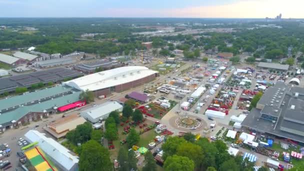 Drone aéreo Iowa Feira Estadual Des Moines — Vídeo de Stock