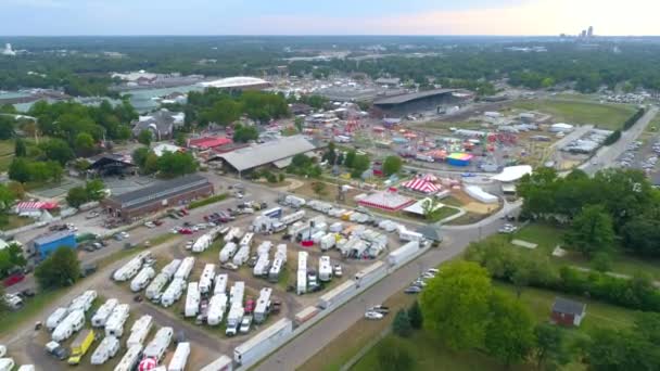 Drone antenn Iowa State Fair Des Moines — Stockvideo