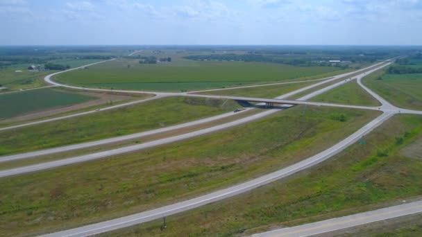 Αερογέφυρα αυτοκινητόδρομος Fairfield Iowa Usa — Αρχείο Βίντεο