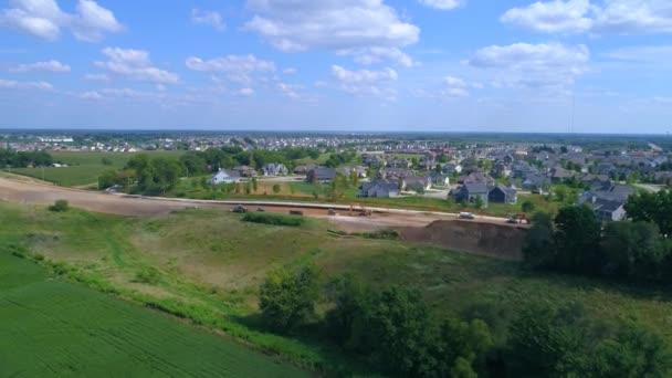 Luchtfoto video luxe herenhuizen Bettendorf Iowa 4k 60p — Stockvideo