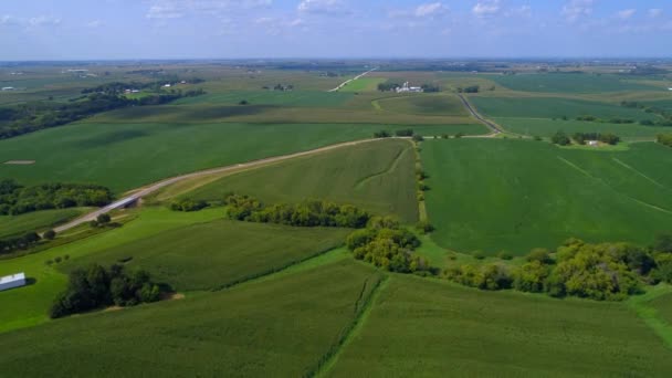 Krajobraz ziemi uprawnej Iowa 4k 60p — Wideo stockowe