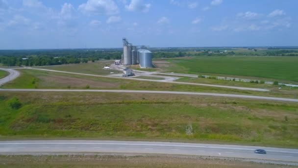 Industrial agriculture equipment Fairfield Iowa — Stock Video