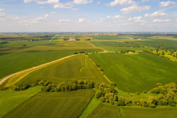 Εναέρια τοπίο αγρόκτημα Iowa — Φωτογραφία Αρχείου