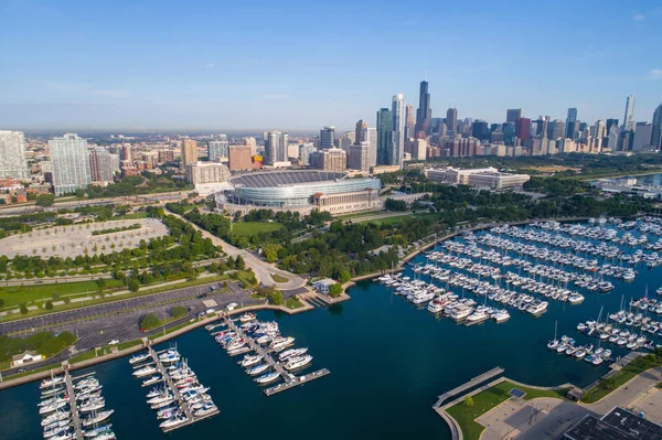 Luchtfoto wide shot van Chicago — Stockfoto