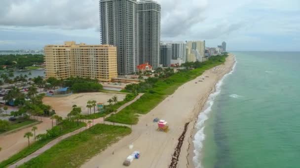 Playa aérea de miami — Vídeos de Stock