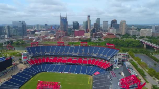 Imágenes de drones Nashville Tennessee y Nissan Stadium 4k 60p — Vídeo de stock