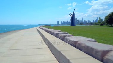 Chevron büyük mavi zafer scolpture Lincoln Park