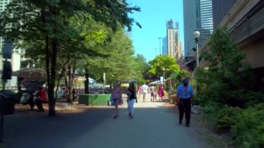 Stok video Chicago Riverwalk 4k