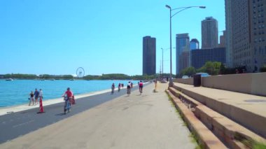 Lakefront iz video Chicago highrise binalar ortaya eğimli
