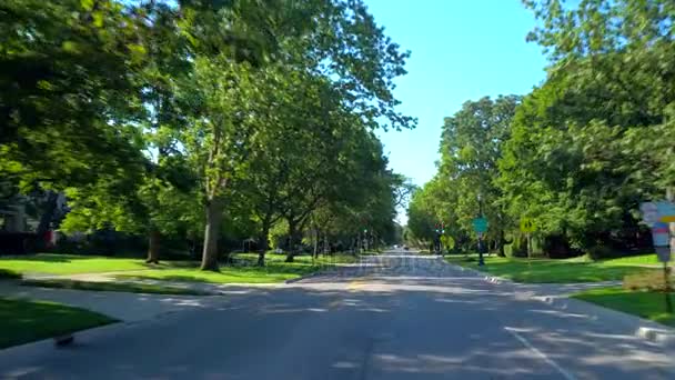 Fahrer aus Sicht von Evanston Chicago — Stockvideo
