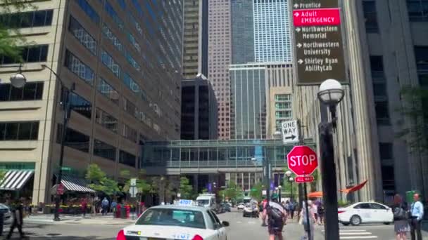 Стабилизированное видео движения Downtown Chicago IL USA — стоковое видео