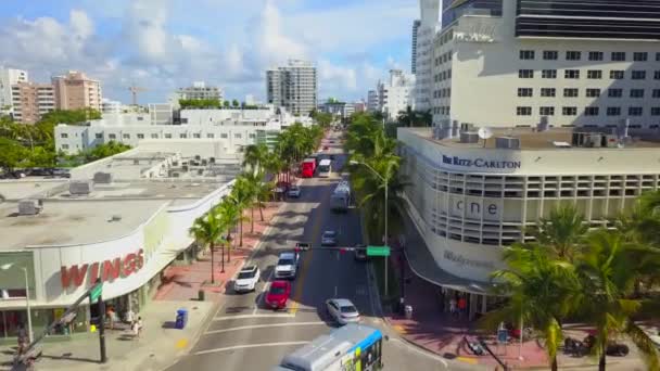 Miami Beach Collins Lincoln estrada 4k — Vídeo de Stock