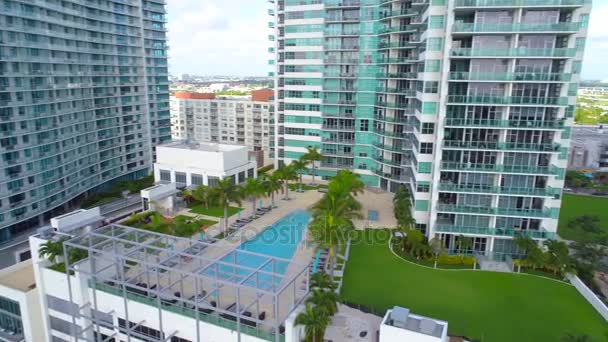 Панорама Midtown будівель Майамі — стокове відео