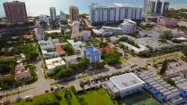 Miami beach aerial neighborhood — Stock Video