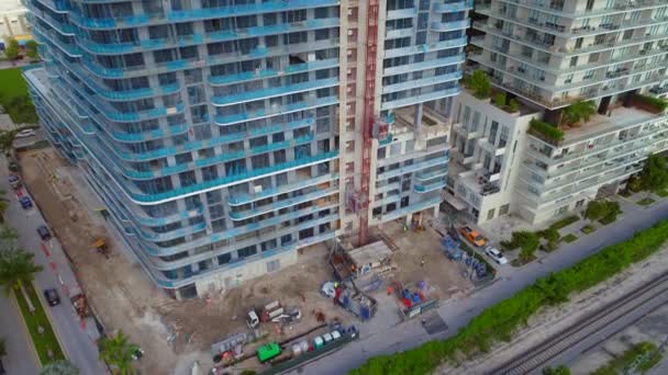 Miami Midtown 5 bouwplaats — Stockvideo