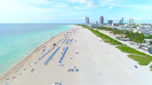 Drone légi gyönyörű nap-Miami — Stock videók