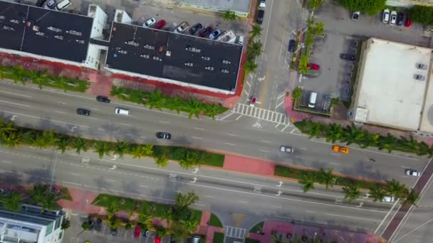 Drone facing down over miami Beach — Stock Video