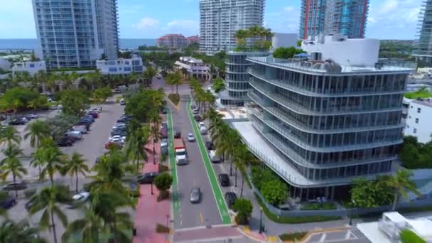 Drone okyanus sürücü Güney 5 Street — Stok video