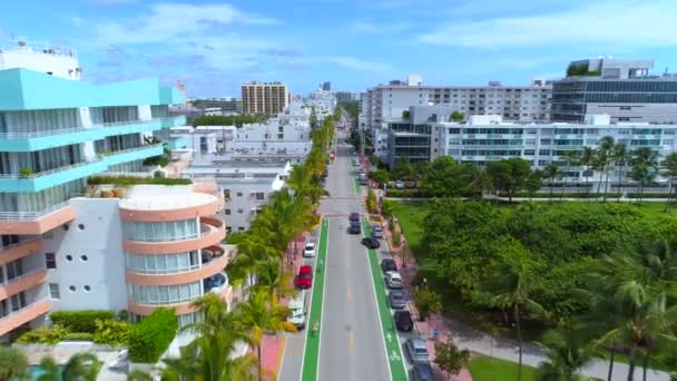 Vliegen over miami beach — Stockvideo