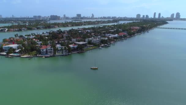 Hibiscus ön och Palm Island Miami Beach — Stockvideo