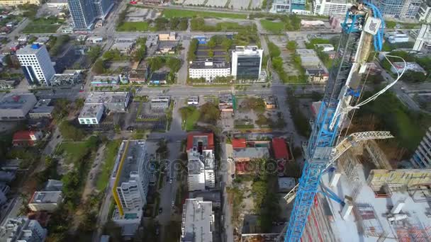 Förstörda crane Miami efter orkanen Irma — Stockvideo