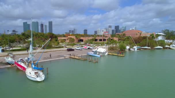 Hajók elpusztult Miami hurrikán — Stock videók