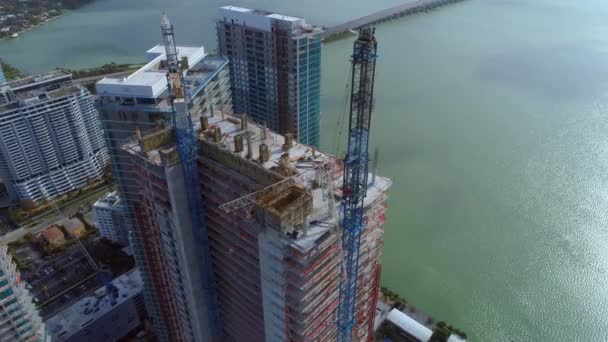 在迈阿密的堕落的起重机 — 图库视频影像