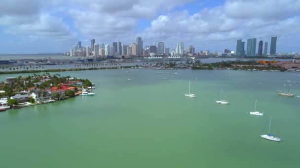 Downtown Miami oraz zatokę Biscayne — Wideo stockowe