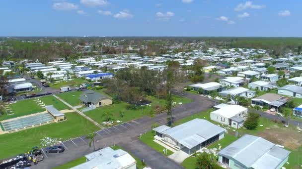 Drone aérien abattu ouragan Irma Naples Domaines mobile homes détruits — Video