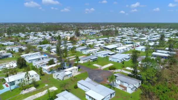 Vídeo aéreo Huracán Irma Nápoles casas remolque — Vídeos de Stock