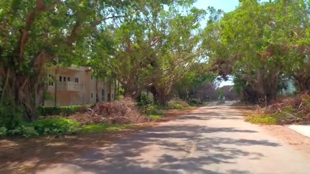 Conduire à travers un quartier de Naples après l'ouragan Irma 