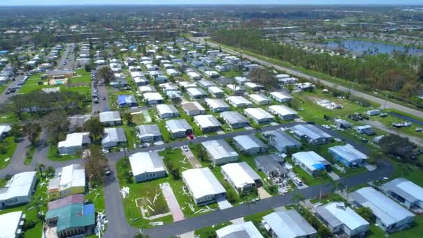 Trailer homes destroyed Hurricane Irma Naples Florida USA — Stock Video