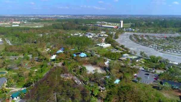 Aerial drone Miami Zoo Hurricane Irma aftermath — Stock Video
