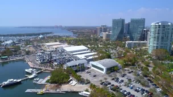 Coconut Grove middag nyckel Marina Miami Florida — Stockvideo