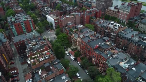 Boston brownstone bairro de volta baía — Vídeo de Stock