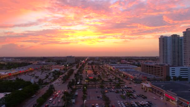 Amazing zonsondergang Halandale Florida — Stockvideo