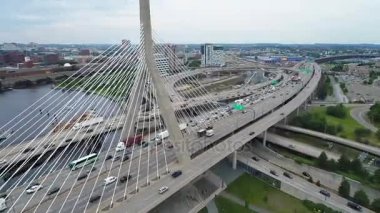 Leonard Zakim köprü Boston Ma ABD 4 k vurdu dron 60p