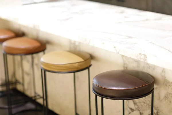 Bar chairs and granite counter — Stock Photo, Image
