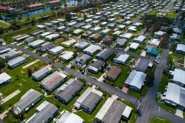 Trailer park efterdyningarna orkanen Irma Neapel Fl, Usa — Stockfoto