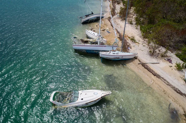 Verzonken boten na orkaan Irma — Stockfoto