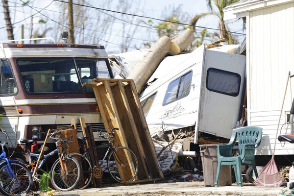 Mobile home park destroyed after Hurricane Irma 