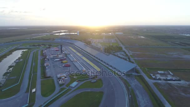 Homestead Miami Speedway ao pôr do sol — Vídeo de Stock
