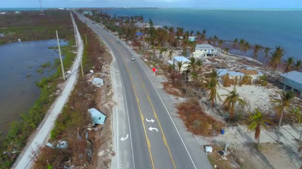 Puin van orkaan Irma Florida Keys — Stockvideo