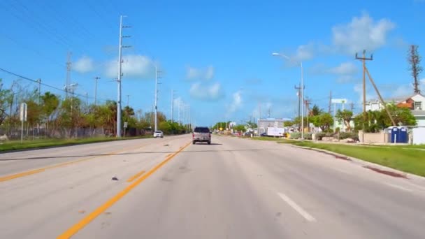 Rijden naar de Florida Keys na orkaan Irma — Stockvideo