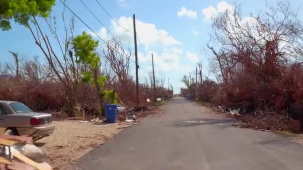 Huizen verwoest door de orkaan Irma Florida Keys Usa — Stockvideo