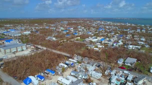 Дома разрушили глаз урагана Ирма — стоковое видео